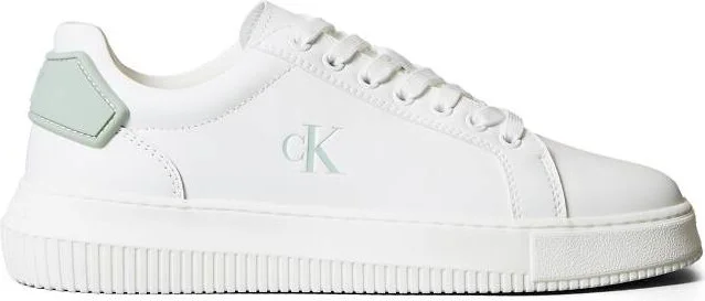 Calvin Klein Jeans chunky cupsole sneakers in white and green - Image 4