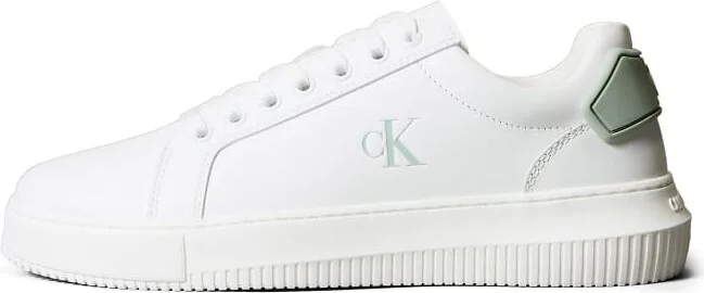Calvin Klein Jeans chunky cupsole sneakers in white and green