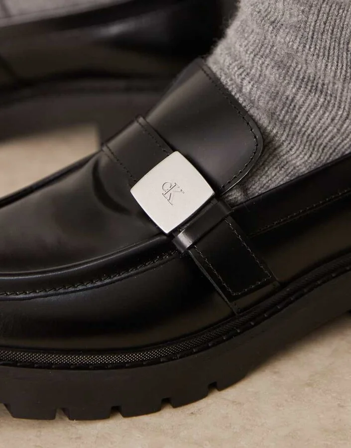 Calvin Klein Jeans chunky loafers in black - Image 3