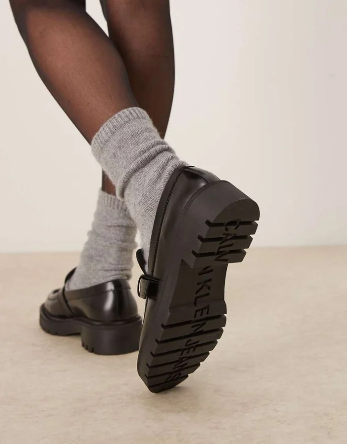 Calvin Klein Jeans chunky loafers in black - Image 4