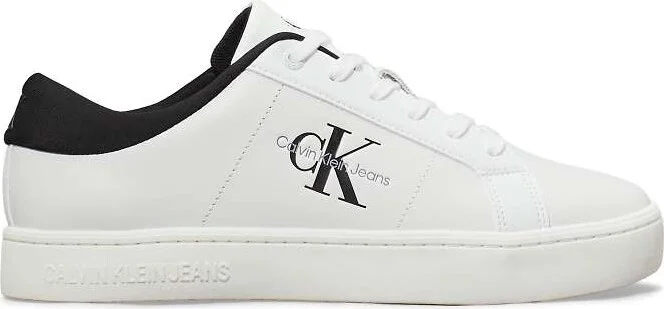 Calvin Klein Jeans classic cupsole sneakers in white and black