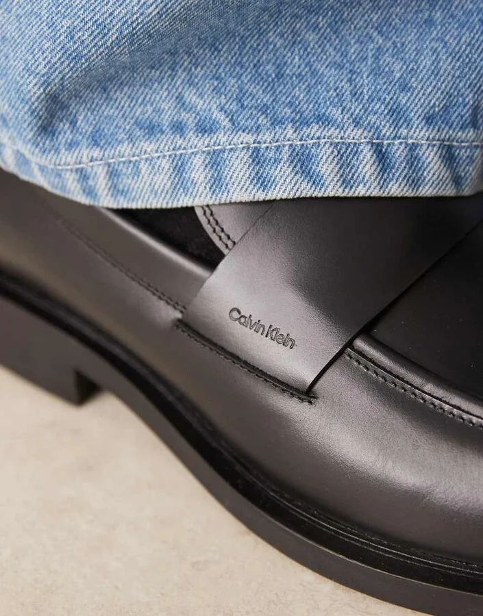 Calvin Klein Jeans dressy loafers in black - Image 2