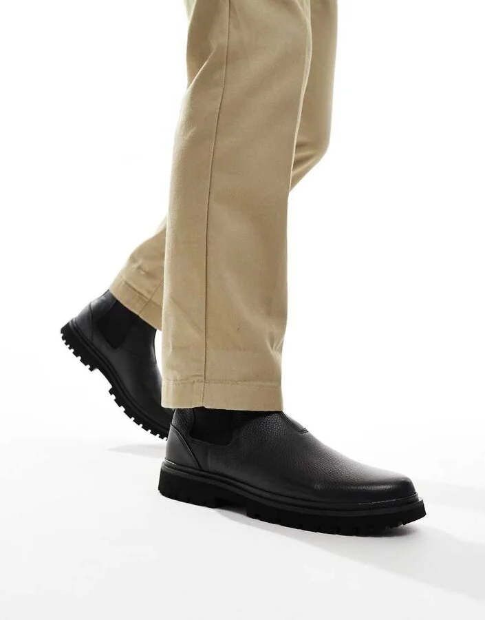 Calvin Klein Jeans Eva mid leather chelsea boots in black