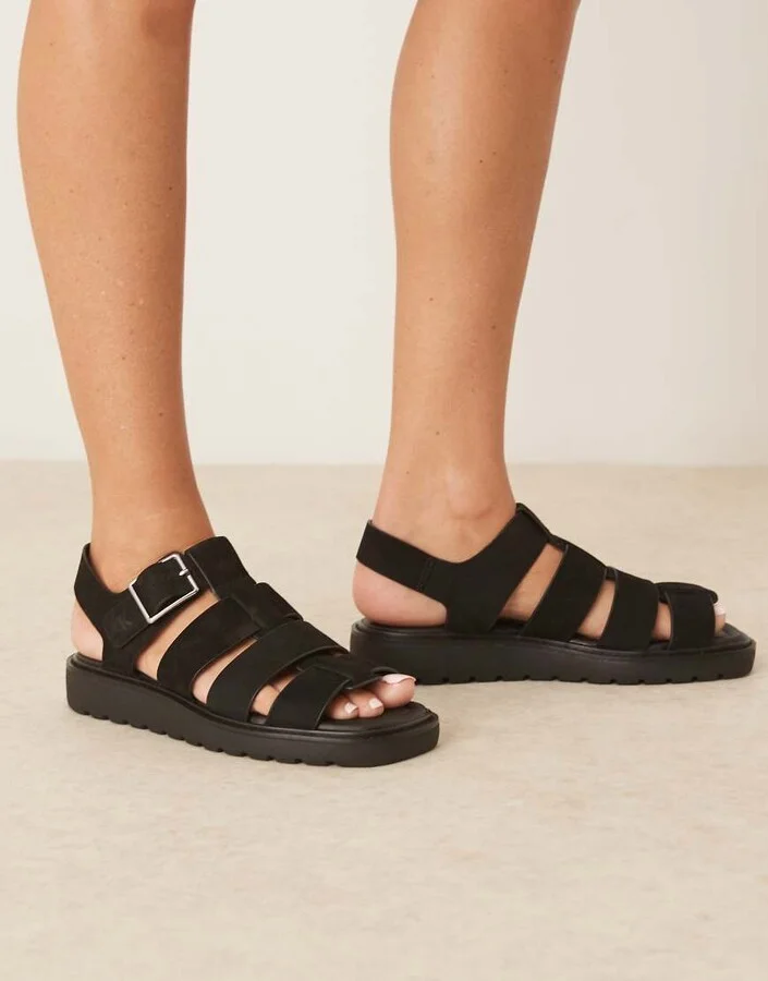 Calvin Klein Jeans gladiator style sandals in black