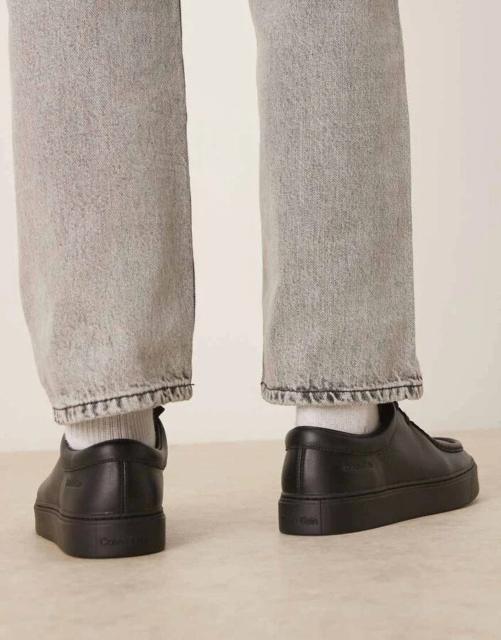 Calvin Klein Jeans lace up leather shoes in black - Image 2