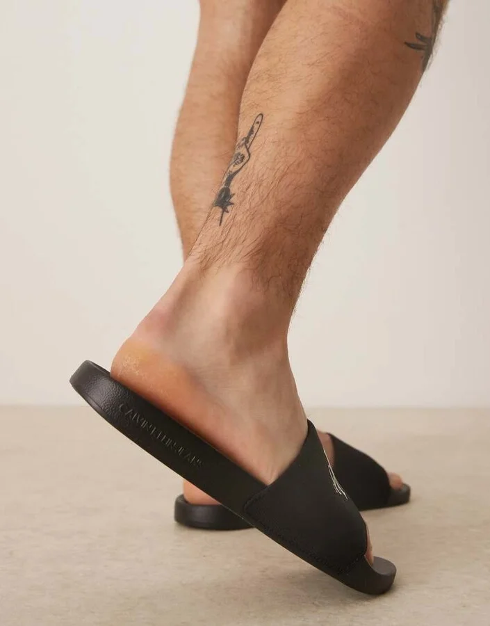 Calvin Klein Jeans large logo slides in black - Image 2