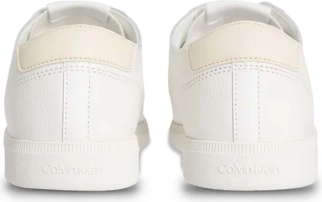 Calvin Klein Jeans leather cupsole sneakers in white - Image 3