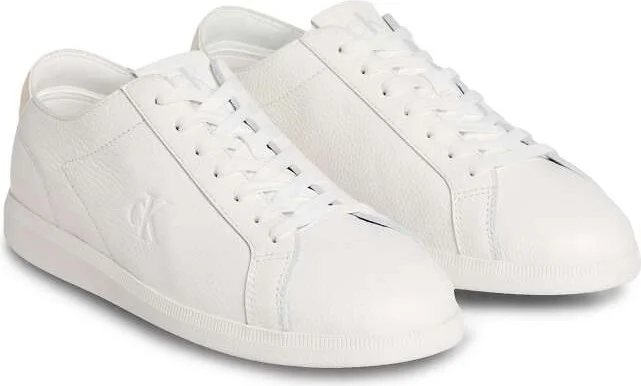 Calvin Klein Jeans leather cupsole sneakers in white