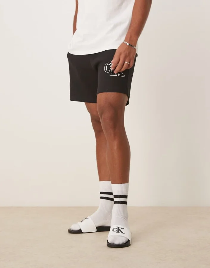 Calvin Klein Jeans logo slides in white and black - Image 2