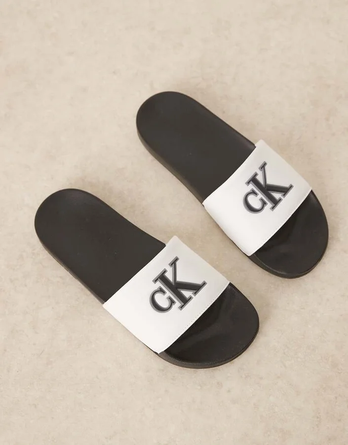 Calvin Klein Jeans logo slides in white and black - Image 4