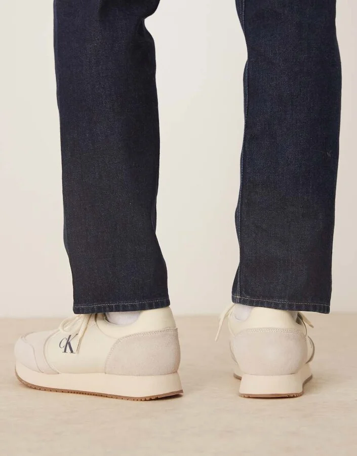 Calvin Klein Jeans running sneakers in beige with gum sole - Image 3