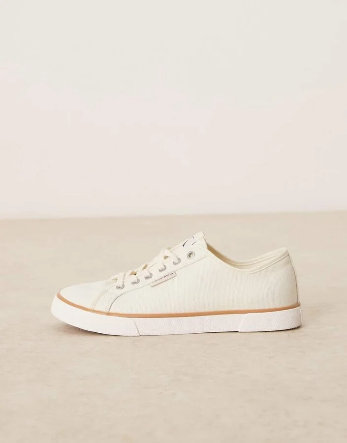 Calvin Klein Jeans vulc canvas sneakers in off white - Image 4