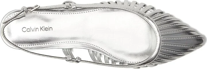 Calvin Klein Jillie Women's Shoes Silver : 6.5 M, Leather - Image 2