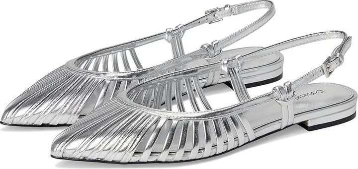 Calvin Klein Jillie Women's Shoes Silver : 6.5 M, Leather