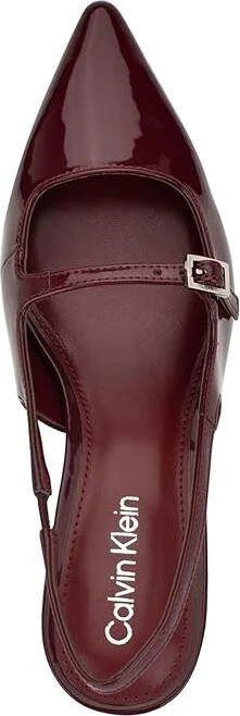 Calvin Klein Kallien High Women's Heels Dark Red Patent : 5 M, Leather - Image 2