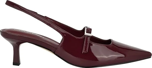 Calvin Klein Kallien High Women's Heels Dark Red Patent : 5 M, Leather - Image 5