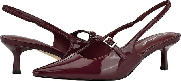 Calvin Klein Kallien High Women's Heels Dark Red Patent : 5 M, Leather