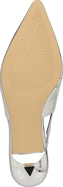 Calvin Klein Kallien High Women's Heels Silver Mirror Metallic : 8.5 M, Leather - Image 3