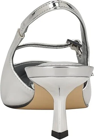 Calvin Klein Kallien High Women's Heels Silver Mirror Metallic : 8.5 M, Leather - Image 4