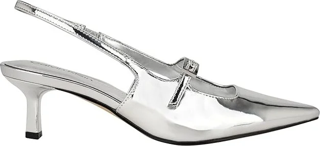 Calvin Klein Kallien High Women's Heels Silver Mirror Metallic : 8.5 M, Leather - Image 5