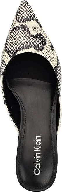 Calvin Klein Kalyn High Women's Heels White/Black Snake : 11 M, Leather/Synthetic - Image 2
