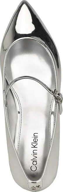 Calvin Klein Kamryn Women's Flat Shoes Silver Patent : 5.5 M, Leather/Synthetic - Image 2