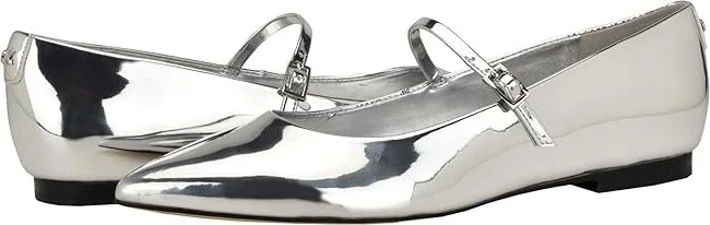 Calvin Klein Kamryn Women's Flat Shoes Silver Patent : 5.5 M, Leather/Synthetic