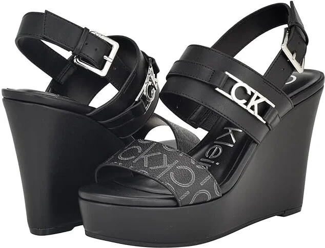 Calvin Klein Kanova Women's Sandals Black Logo : 9.5 M, Rubber/Synthetic