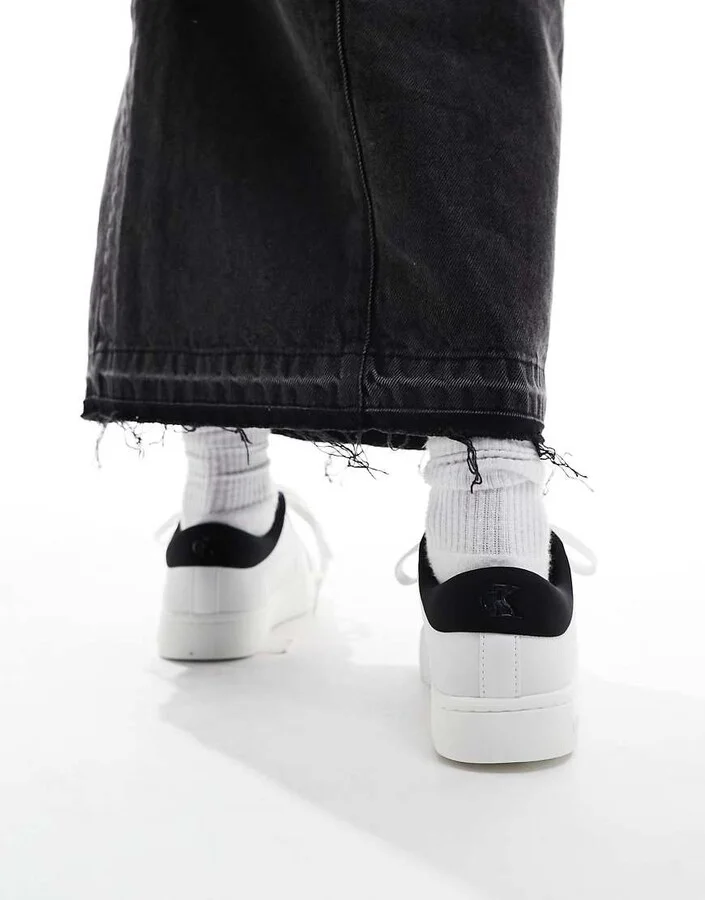 Calvin Klein leather sneakers in white and black - Image 4