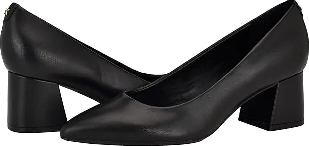 Calvin Klein Lenott High Women's Heels Black Leather : 10 M, Leather/Suede/Synthetic