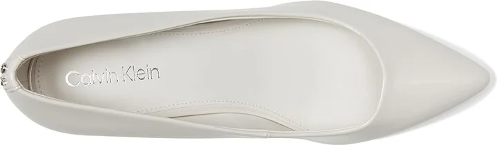 Calvin Klein Lenott High Women's Heels Ivory Patent : 8.5 M, Leather/Suede/Synthetic - Image 2