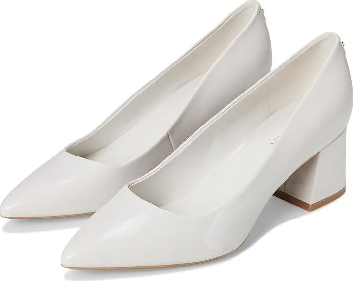 Calvin Klein Lenott High Women's Heels Ivory Patent : 8.5 M, Leather/Suede/Synthetic
