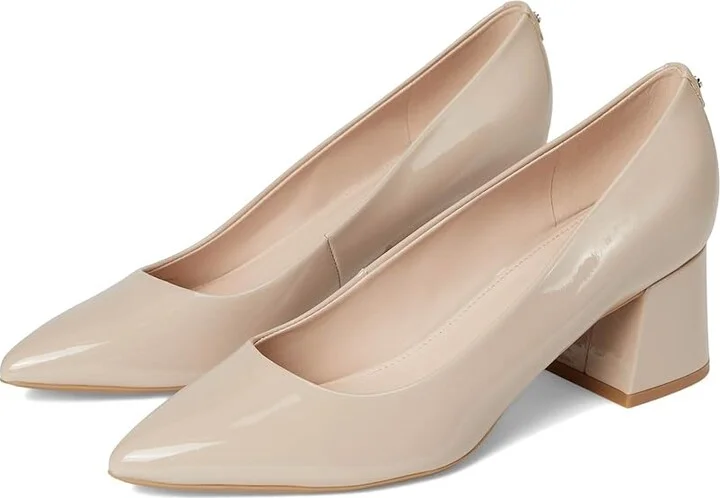Calvin Klein Lenott High Women's Heels Light Natural Patent : 10 M, Leather/Suede/Synthetic