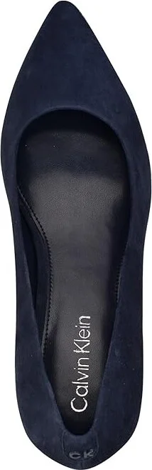 Calvin Klein Lenott High Women's Heels Navy Suede : 6 M, Leather/Suede/Synthetic - Image 2