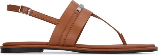 Calvin Klein Logo-Plaque Slingback Thong Sandals