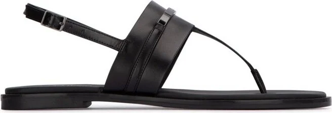 Calvin Klein Logo-Plaque Slingback Thong Sandals