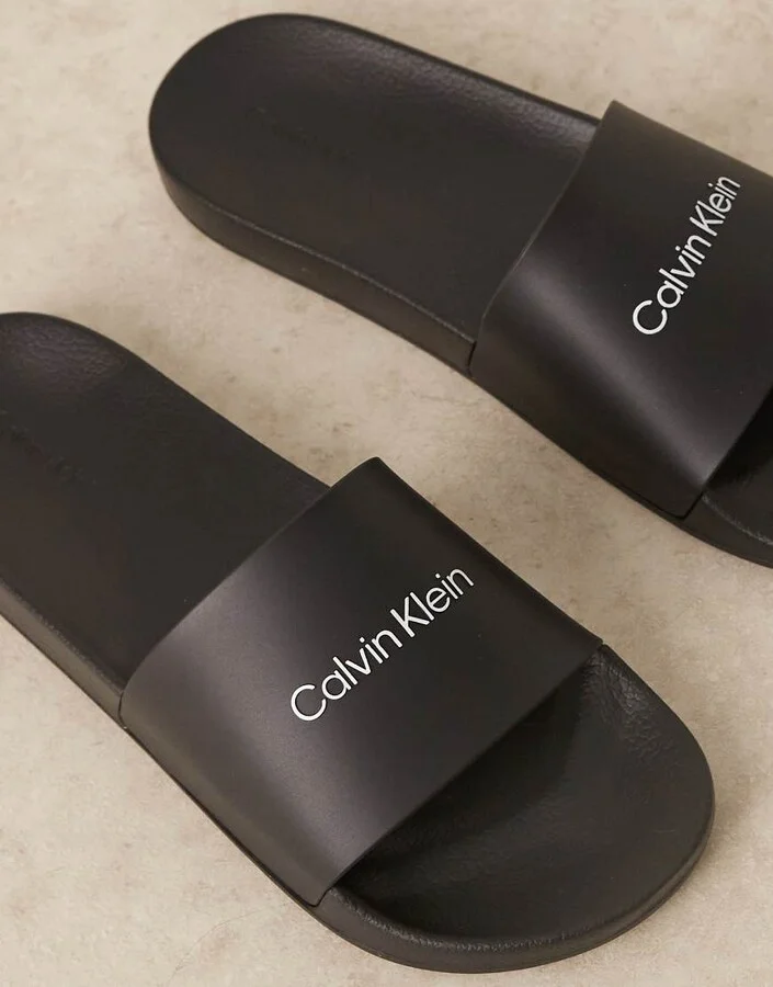 Calvin Klein logo slides in black - Image 3