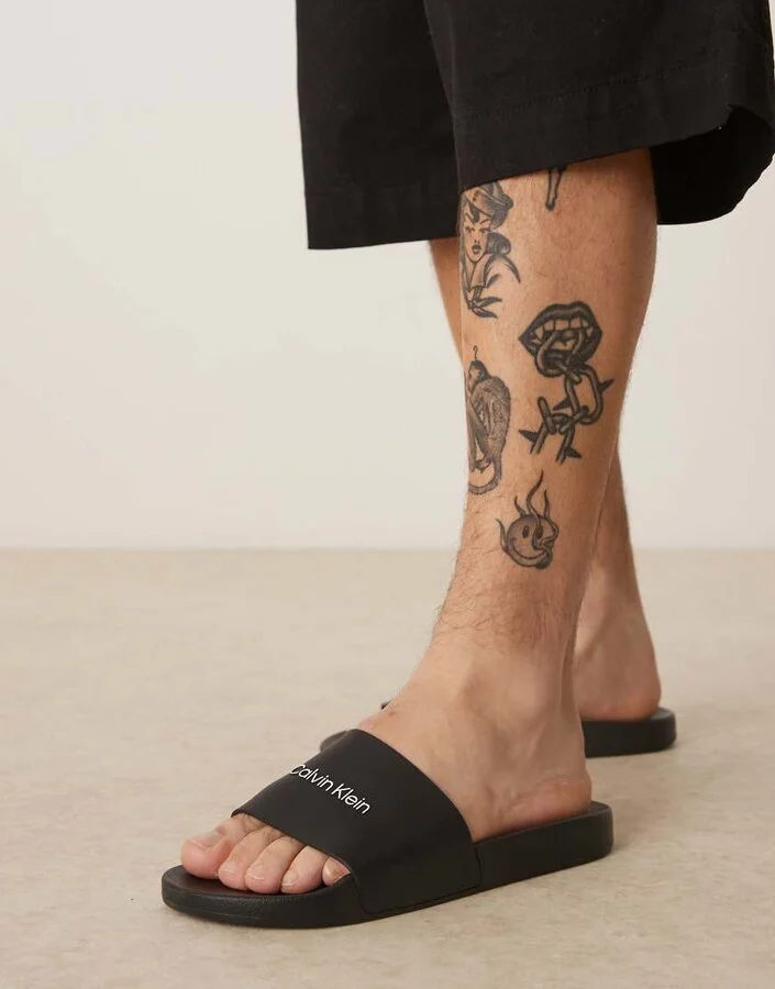 Calvin Klein logo slides in black - Image 4