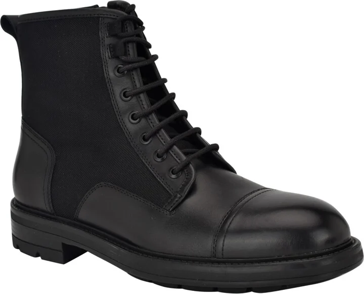 Calvin Klein Men's Domly Lace-Up Almond Toe Casual Boots