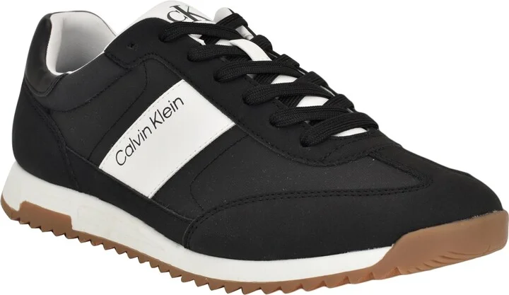 Calvin Klein Men's Galent Casual Lace Up Sneakers - Black, White