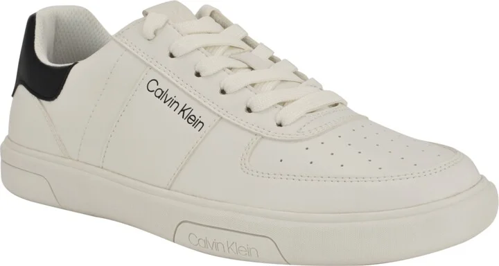 Calvin Klein Men's Glenti Lace-Up Casual Sneakers - Ivory/Black