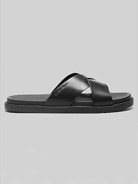 Calvin Klein Men's Lusako Criss-Cross Slip-On Sandals Black