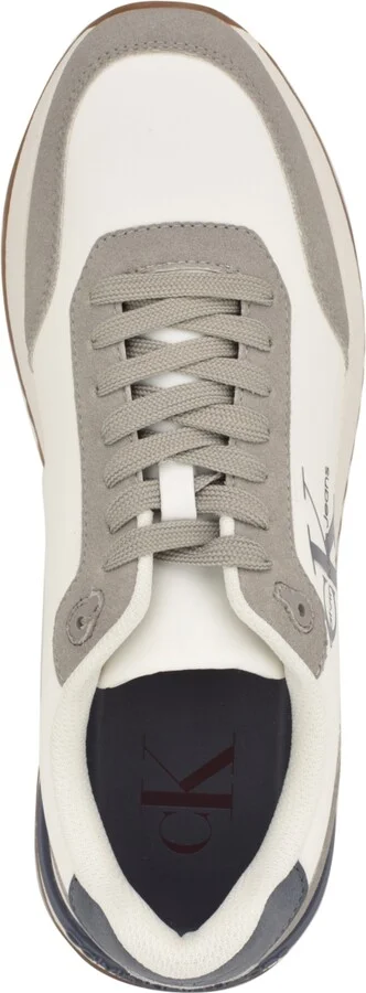 Calvin Klein Men's Phino Lace-Up Casual Sneakers - Light Grey/White/Blue - Image 4