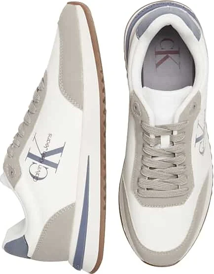 Calvin Klein Men's Phino Lace-up Sneakers Light Gray/White/Blue