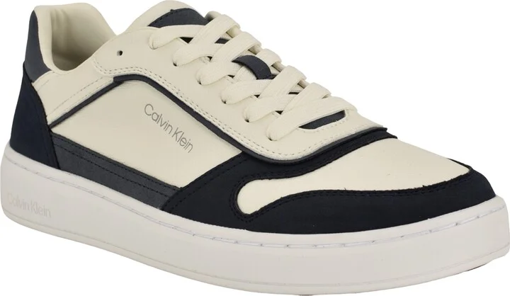 Calvin Klein Men's Waclon Lace-Up Casual Sneakers - Dark blue, Ivory