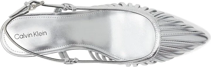 Calvin Klein Movella High Women's Heels Silver : 6 M, Leather - Image 2