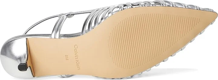 Calvin Klein Movella High Women's Heels Silver : 6 M, Leather - Image 3