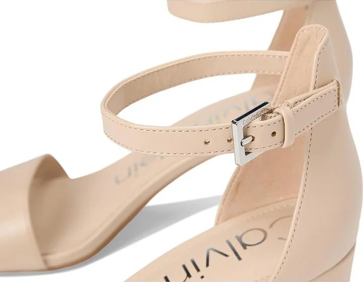Calvin Klein Nolene Women's Sandals Light Natural : 8 M, Faux Leather - Image 7
