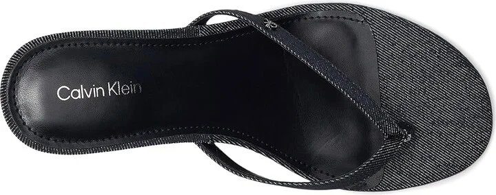 Calvin Klein Opelle Women's Sandals Dark Blue Denim : 7.5 M, Faux Leather - Image 2