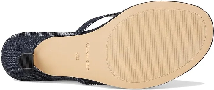 Calvin Klein Opelle Women's Sandals Dark Blue Denim : 7.5 M, Faux Leather - Image 3